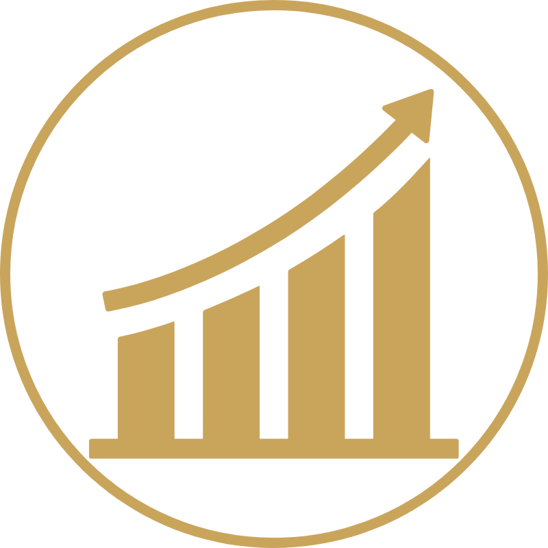 An icon showing proactive tax strategies of equity compensation structuring