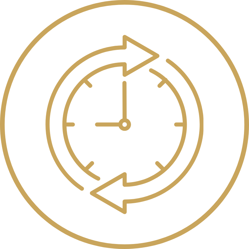An icon showing long-term retirement tax planning approach