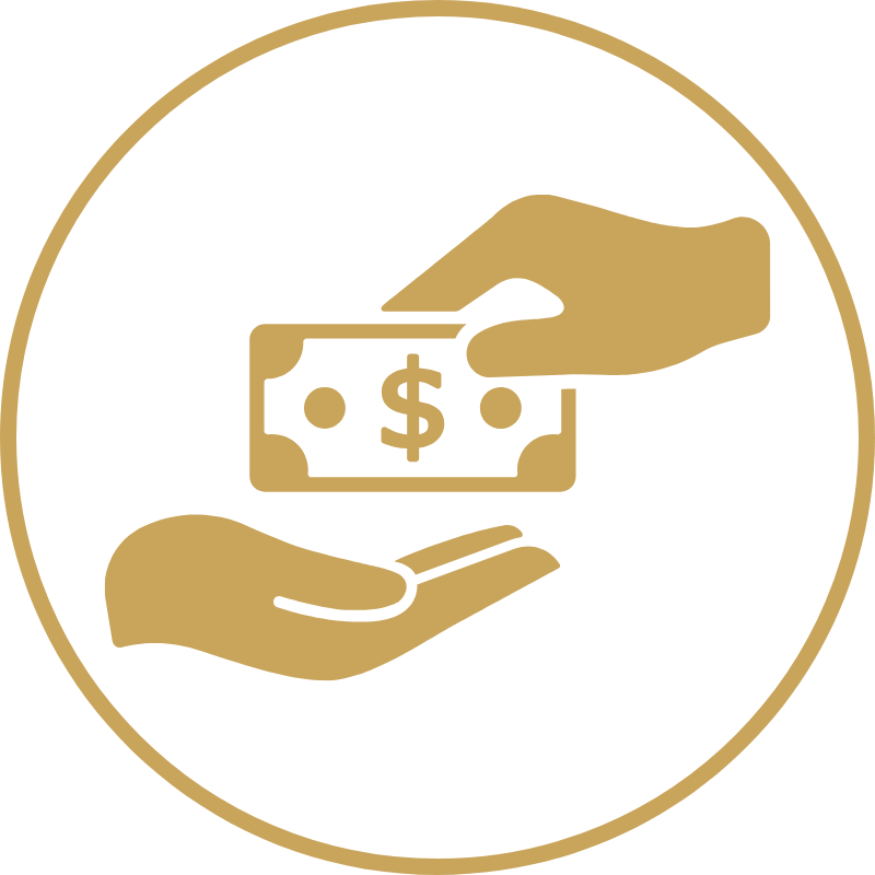 An icon showing proactive tax planning strategies of tax withholding review